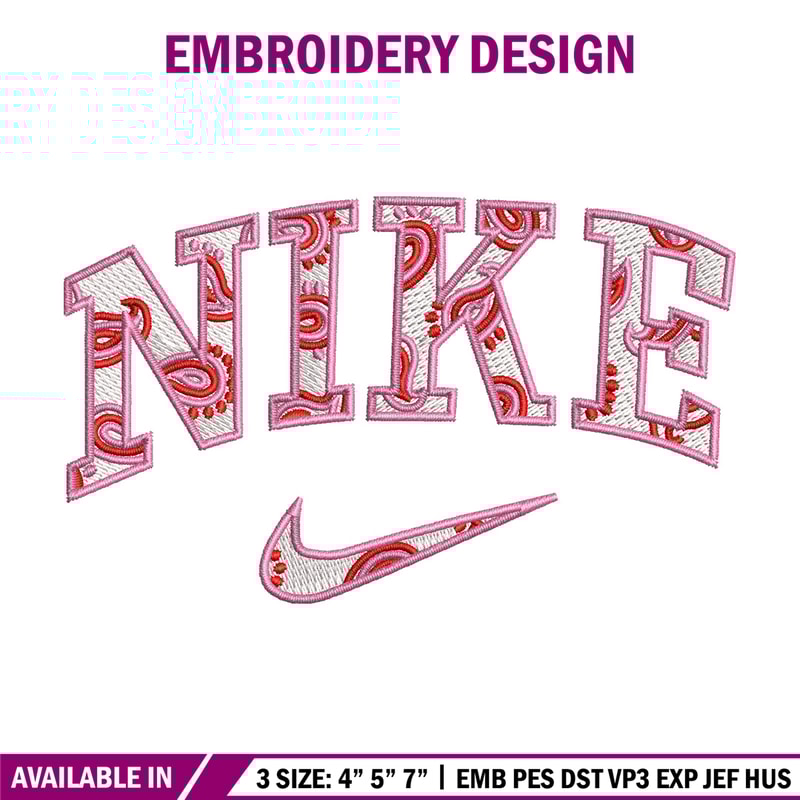 Nike pink embroidery design, Nike embroidery, Emb design, Embroidery shirt, Embroidery file, Digital download.jpg