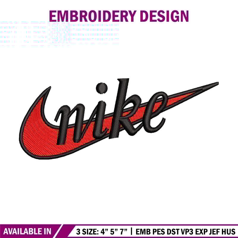 Nike red embroidery design, Nike embroidery, Nike design, Embroidery file,Embroidery shirt, Digital download.jpg
