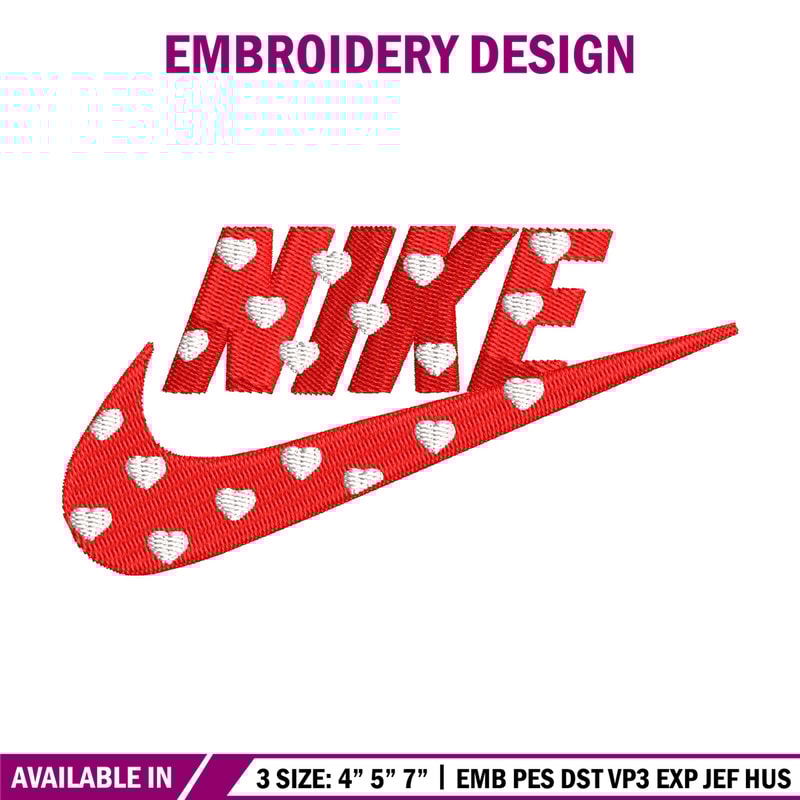 Nike red heart embroidery design, Nike embroidery, Nike design, Embroidery shirt, Embroidery file, Digital download.jpg