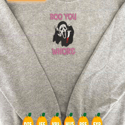 boo you whore embroidery design, face ghost embroidery machine file, scary halloween, digital download