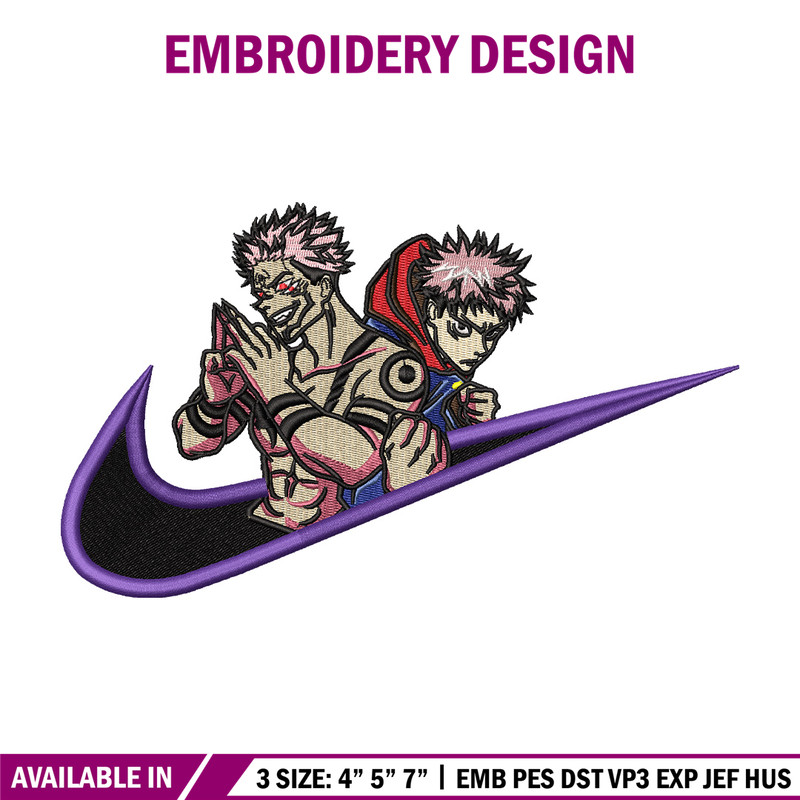 Nike sukuna embroidery design, Jujutsu embroidery, Anime design, Embroidery shirt, Embroidery file, Digital download.jpg