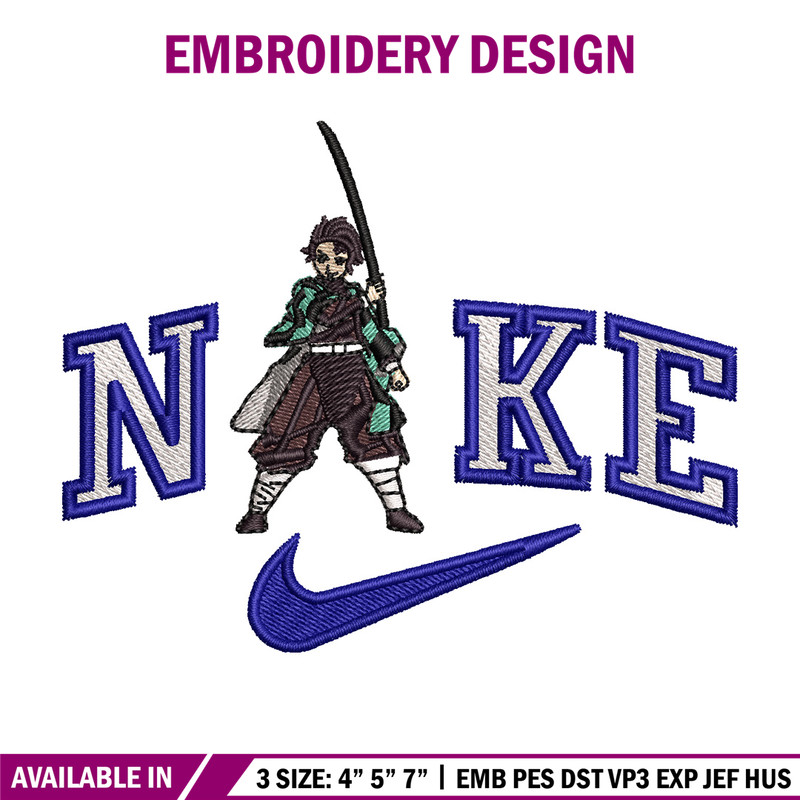 Nike tanjiro embroidery design, Nike embroidery, Anime design, Embroidery shirt, Embroidery file, Digital download.jpg