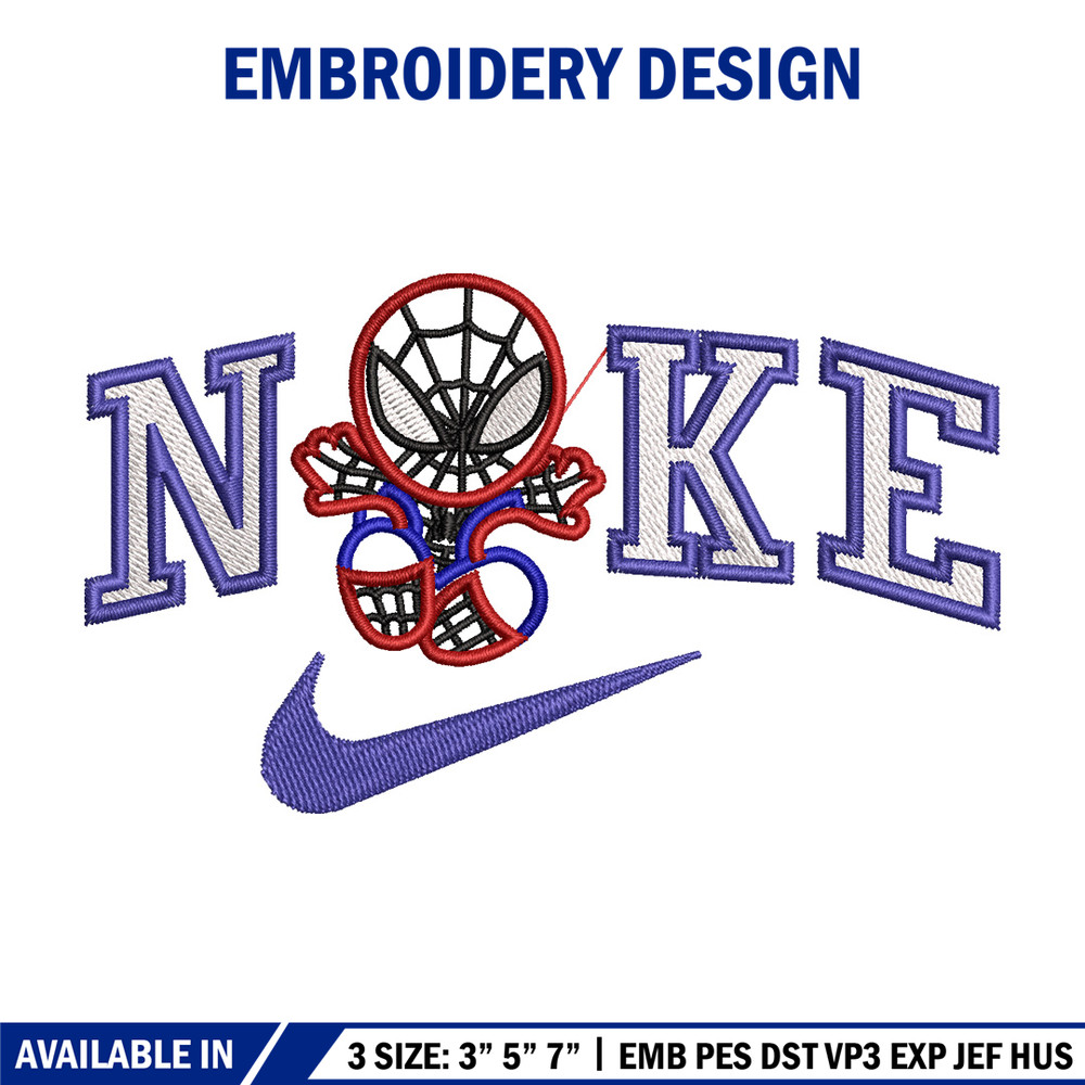 Nike spiderman embroidery design, Marvel embroidery, Nike design, Embroidery file,Embroidery shirt, Digital download.jpg