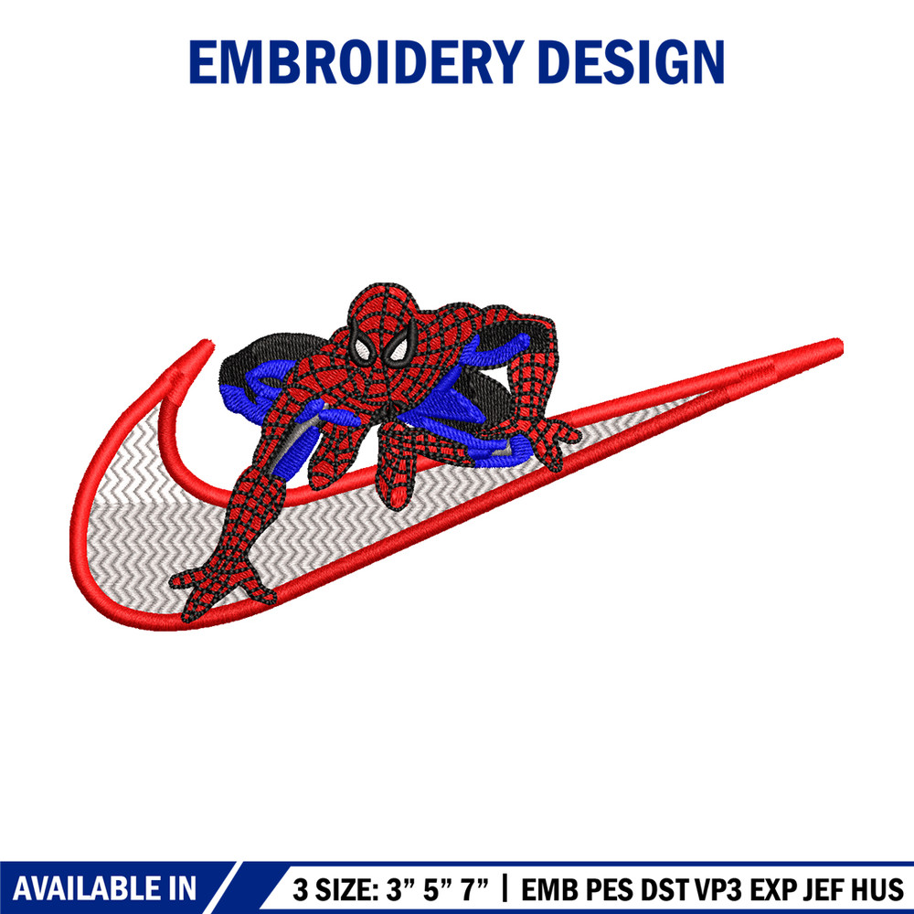 Nike Spiderman Logo embroidery design, Spiderman embroidery, Nike design, movie design, movie shirt, Digital download.jpg
