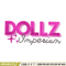 Dollz logo embroidery design, Logo embroidery, Embroidery file, Embroidery shirt, Emb design, Digital download.jpg