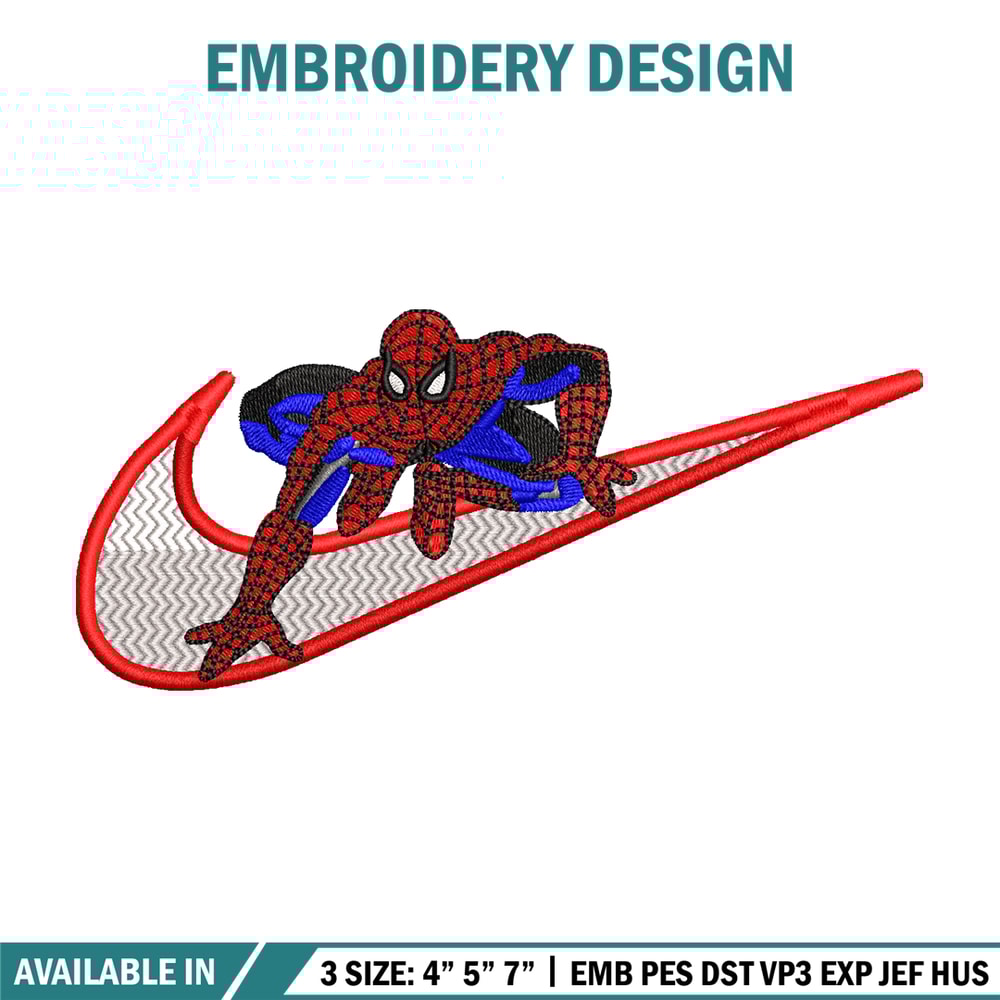 Nike Spiderman Logo embroidery design, Spiderman embroidery, Nike design, movie design, movie shirt, Digital download.jpg