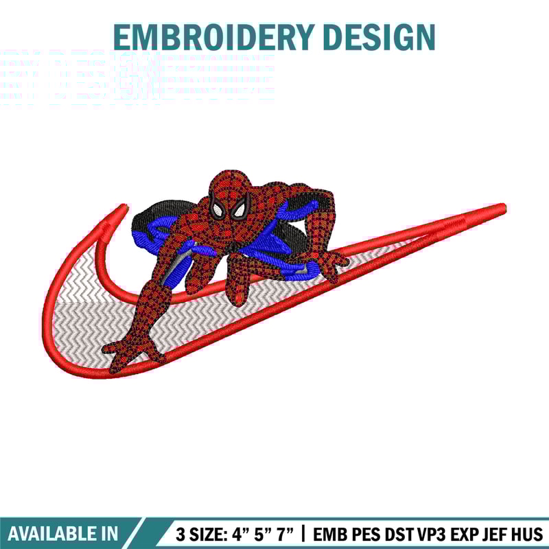 Nike Spiderman Logo embroidery design, Spiderman embroidery, Nike design, movie design, movie shirt, Digital download.jpg