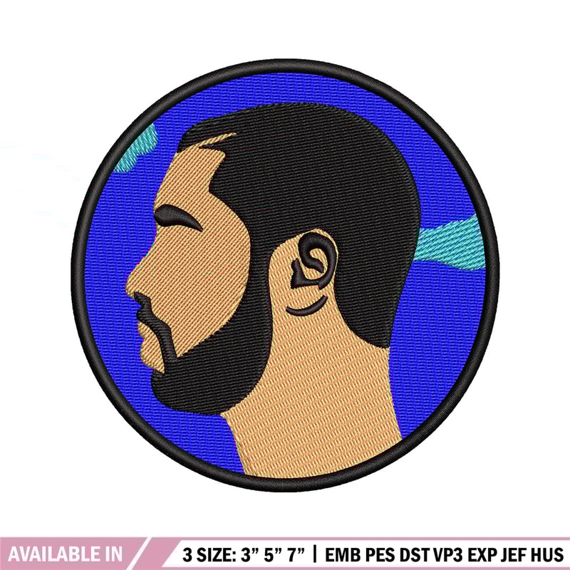 Drake circle embroidery design, Drake embroidery, Embroidery file, Embroidery shirt, Emb design,Digital download.jpg