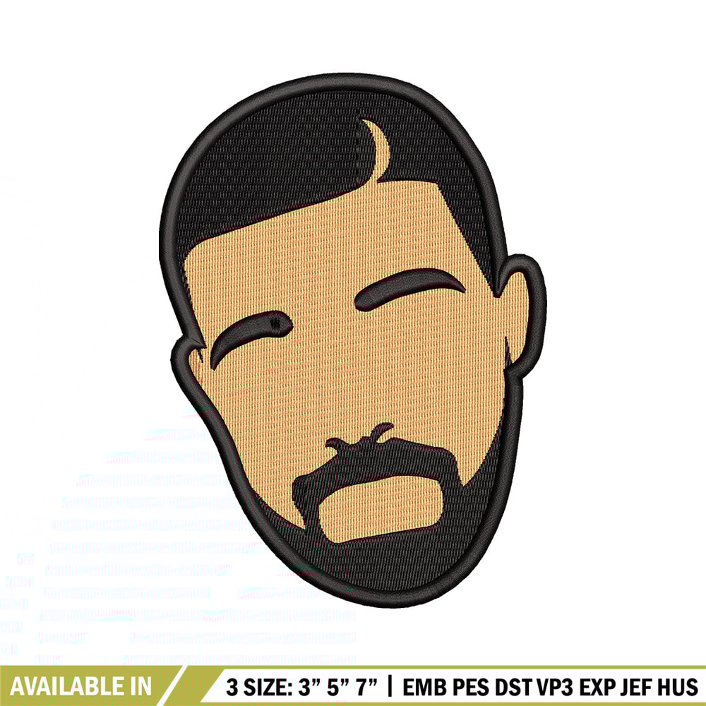 Drake face embroidery design, Drake embroidery, Embroidery file, Embroidery shirt, Emb design,Digital download.jpg