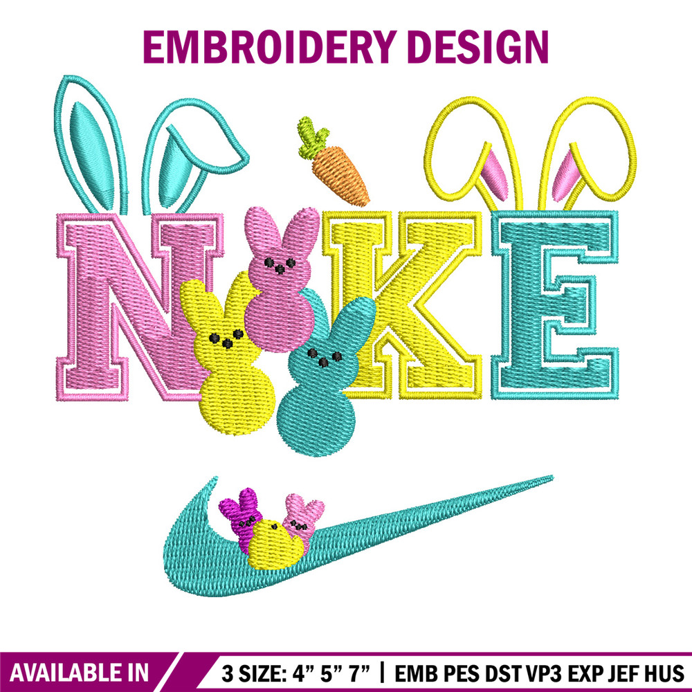 Nike x bunny cute embroidery design, Bunny embroidery, Nike design, Embroidery shirt, Embroidery file, Digital download.jpg