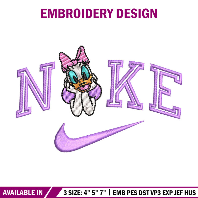 Nike x daisy duck embroidery design, Daisy embroidery, Nike design, Embroidery shirt, Embroidery file, Digital download.jpg