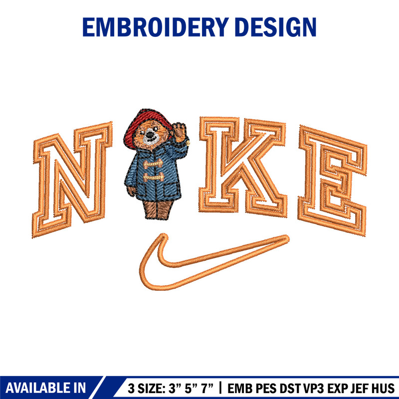 Nike x bear embroidery design, Bear embroidery, Nike design, Embroidery shirt, Embroidery file,Digital download.jpg