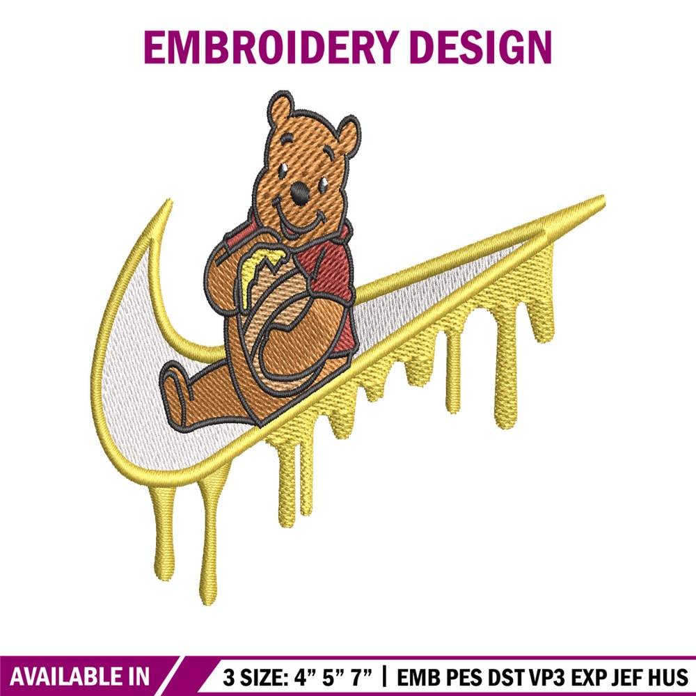 Nike Winnie the Pooh embroidery design, cartoon embroidery, Nike design, embroidery file, logo shirt, Digital download..jpg