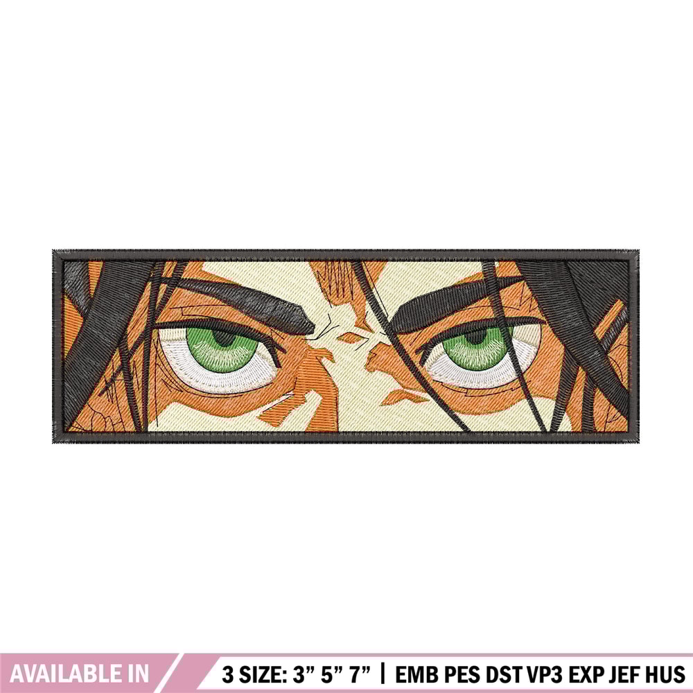 Eren eyes embroidery design, Aot embroidery, Embroidery file, Anime design, Embroidery shirt, Digital download.jpg