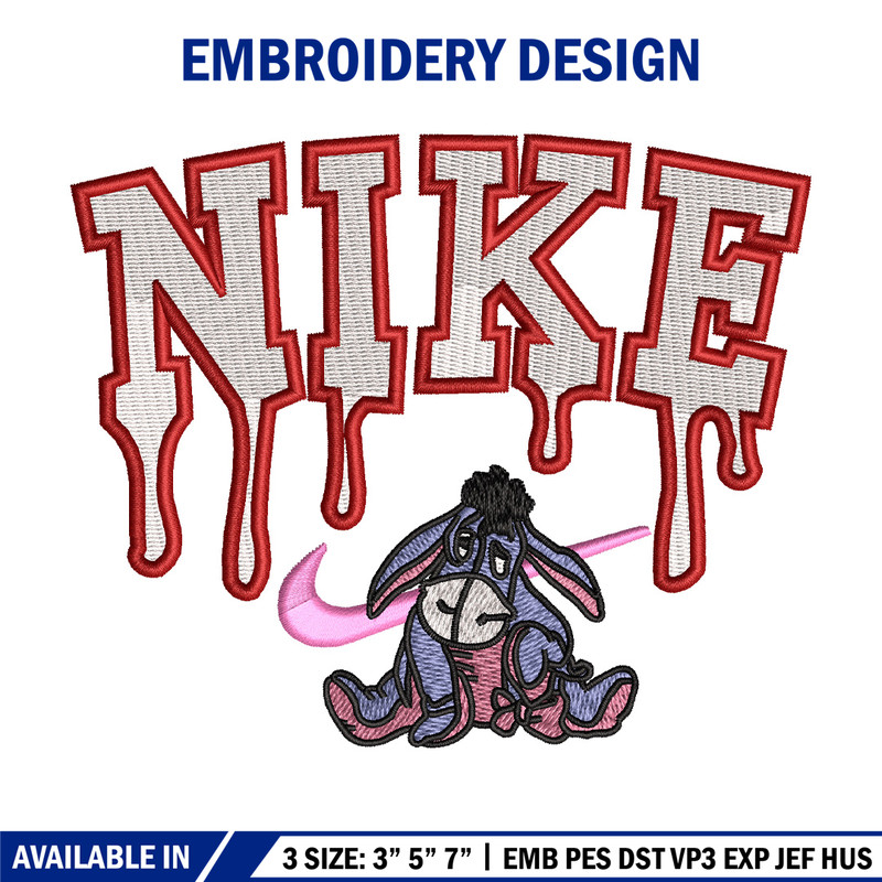 Nike x donkey embroidery design, Eeyore embroidery, Nike design, Embroidery shirt, Embroidery file, Digital download.jpg
