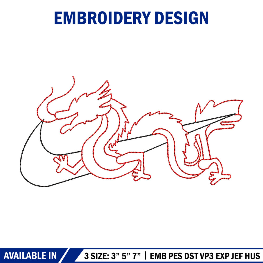 Nike x dragon asian embroidery design, Dragon embroidery, Nike design,Embroidery shirt,Embroidery file, Digital download.jpg