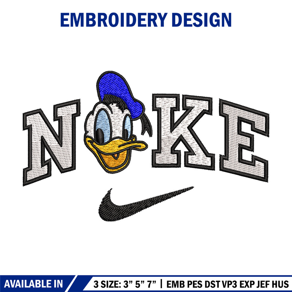 Nike x duck embroidery design, Disney embroidery, Nike design, Embroidery shirt, Embroidery file, Digital download.jpg