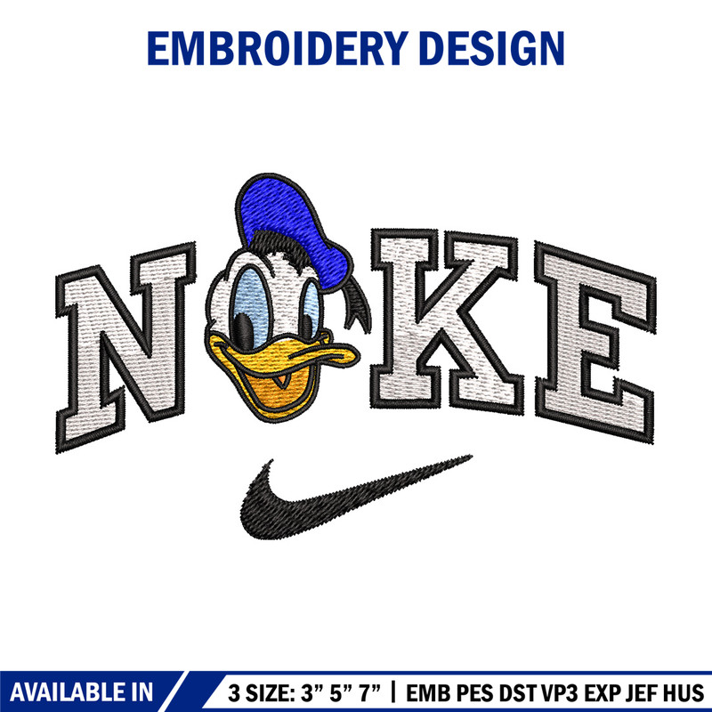 Nike x duck embroidery design, Disney embroidery, Nike design, Embroidery shirt, Embroidery file, Digital download.jpg