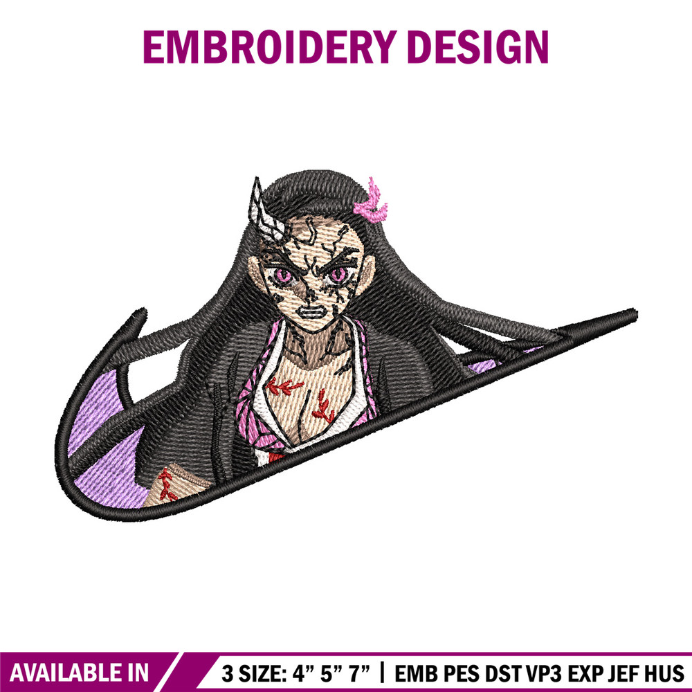 Nike x nezuko embroidery design, Nezuko embroidery, Nike design, Embroidery shirt, Embroidery file, Digital download.jpg