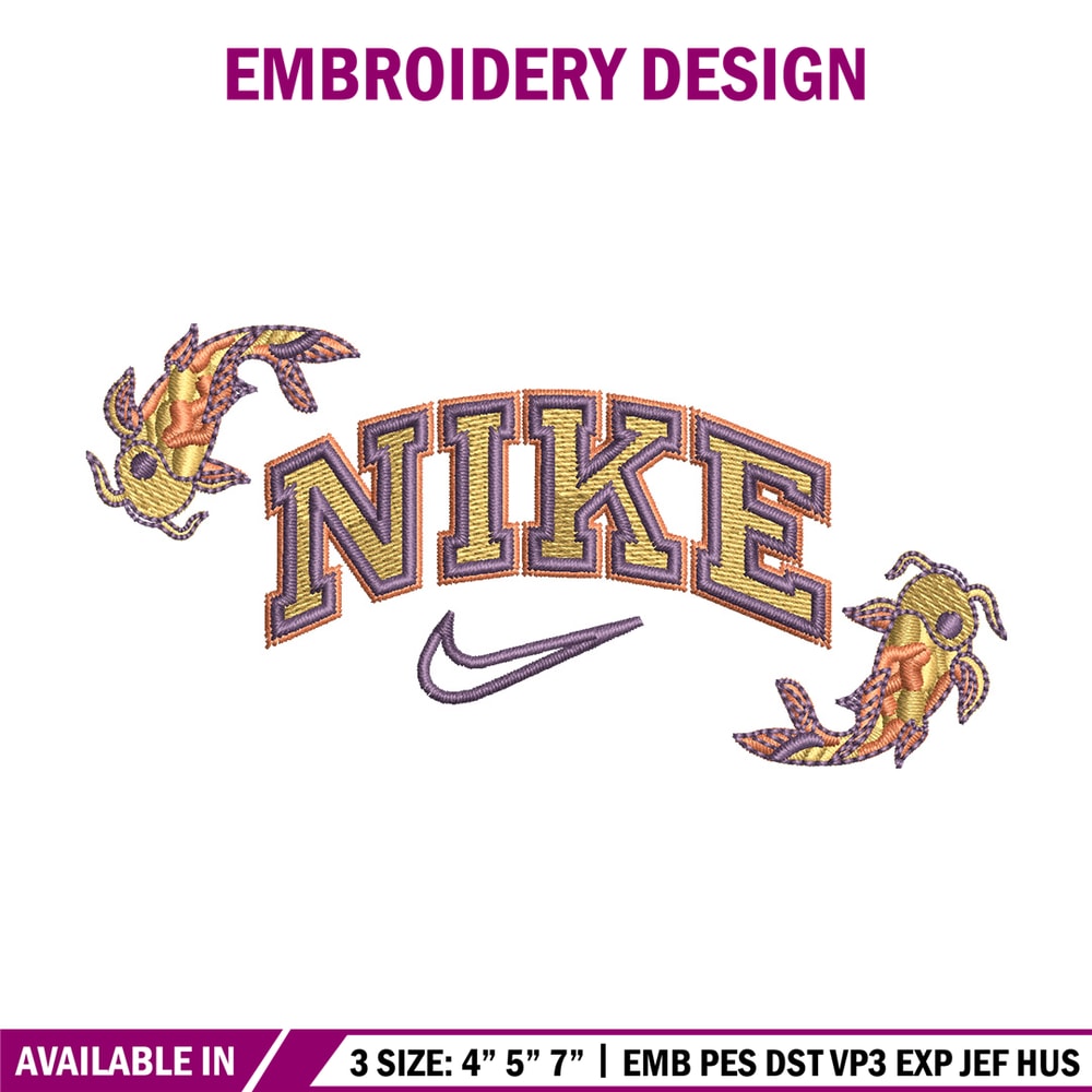 Nike x fish embroidery design, Fish embroidery, Nike design, Embroidery shirt, Embroidery file,Digital download.jpg
