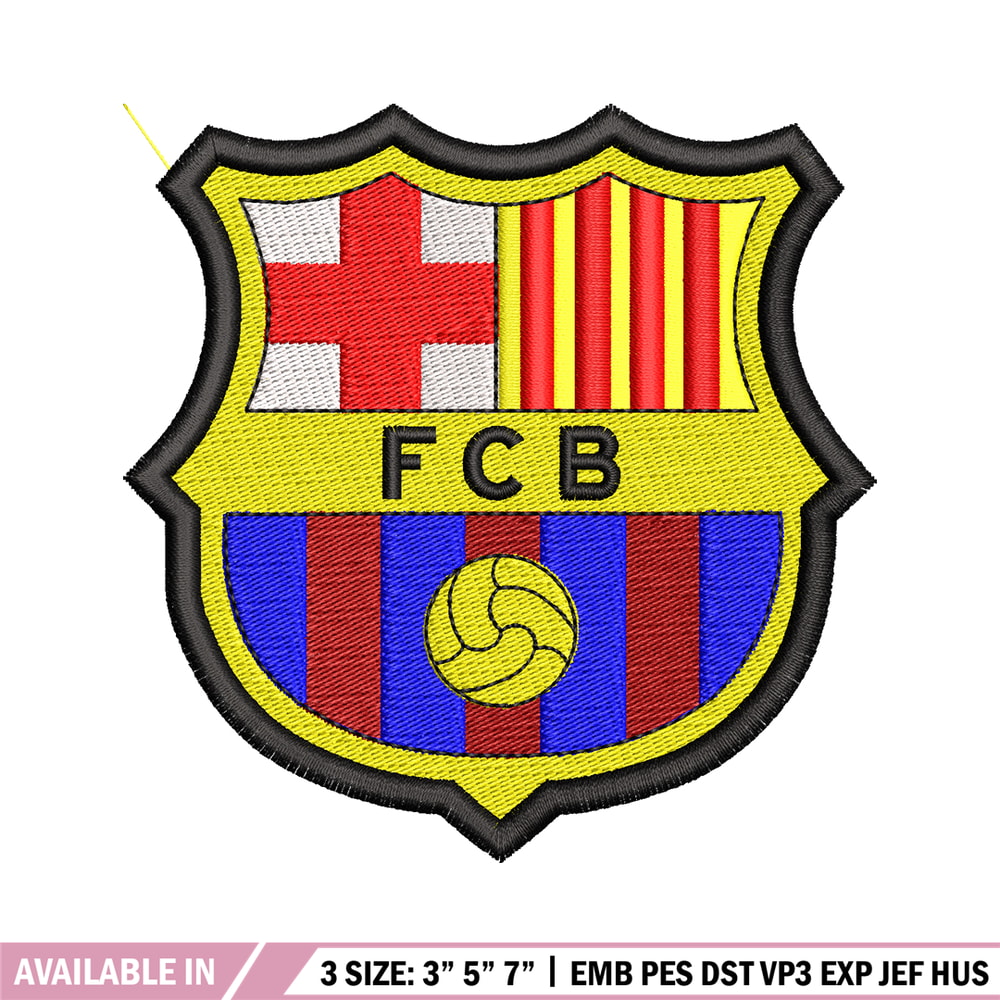 Fc Barcelona logo embroidery design, logo embroidery, logo design, Embroidery shirt, football shirt, Instant download.jpg