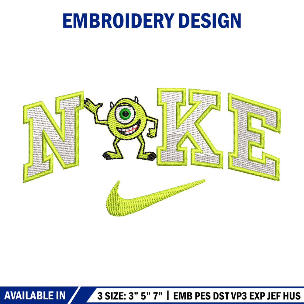 Nike x mike embroidery design, Disney embroidery, Nike design, Embroidery shirt, Embroidery file, Digital download.jpg