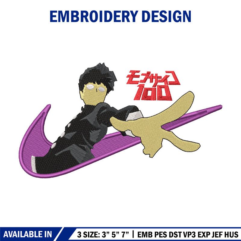 Nike x mob embroidery design, Mob psycho embroidery, Nike design, Embroidery shirt, Embroidery file, Digital download.jpg