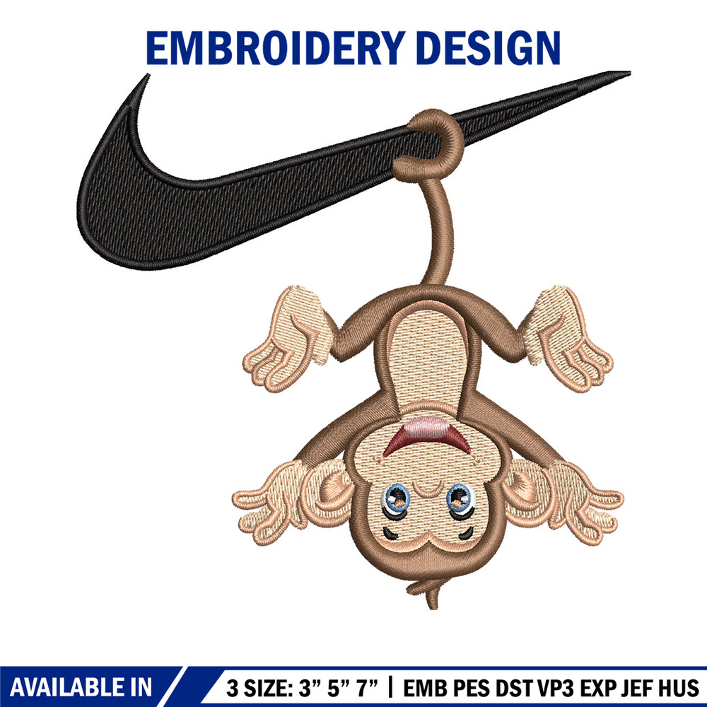 Nike x monkey embroidery design, Monkey embroidery, Nike design, Embroidery shirt, Embroidery file, Digital download.jpg