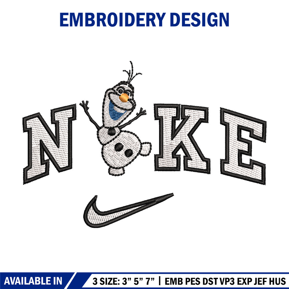 Nike x olaf embroidery design, Disney embroidery, Nike design, Embroidery shirt, Embroidery file, Digital download.jpg