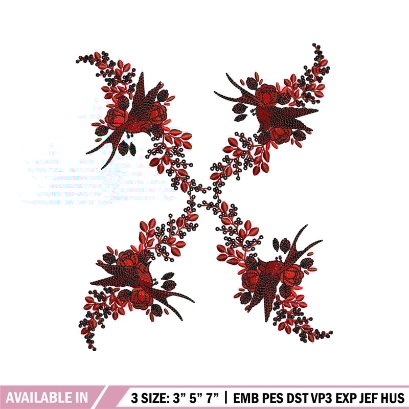 Flower windows embroidery design, logo embroidery, Flower design, Embroidery shirt, logo shirt, Instant download.jpg