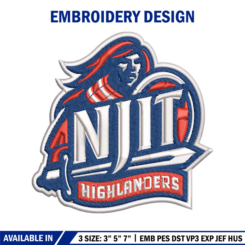 NJIT Highlanders embroidery, NJIT Highlanders embroidery, logo Sport, Sport embroidery, NCAA embroidery..jpg