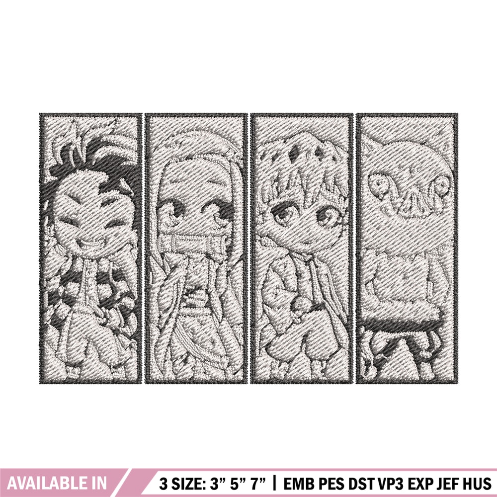 Friends poster embroidery design, Tanjiro embroidery, Embroidery shirt, Embroidery file, Anime design, Digital download.jpg