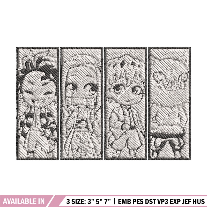 Friends poster embroidery design, Tanjiro embroidery, Embroidery shirt, Embroidery file, Anime design, Digital download.jpg