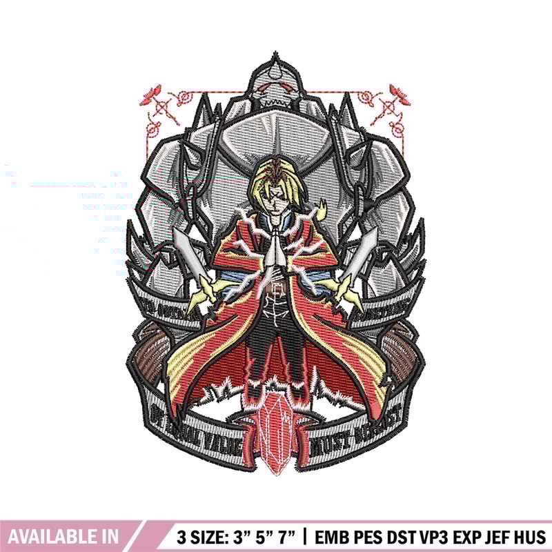 Full metal embroidery design, Full metal embroidery, Anime design, Embroidery shirt, Embroidery file, Digital download.jpg
