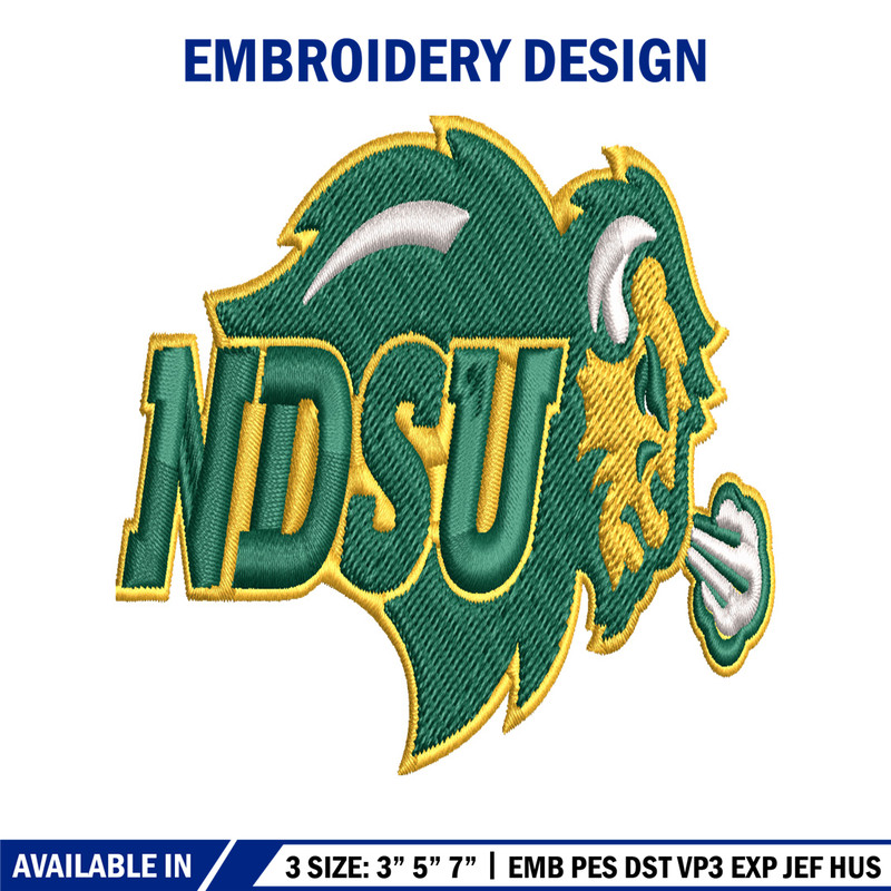 North Dakota State Bison embroidery, North Dakota State Bison embroidery, Sport embroidery, NCAA embroidery..jpg