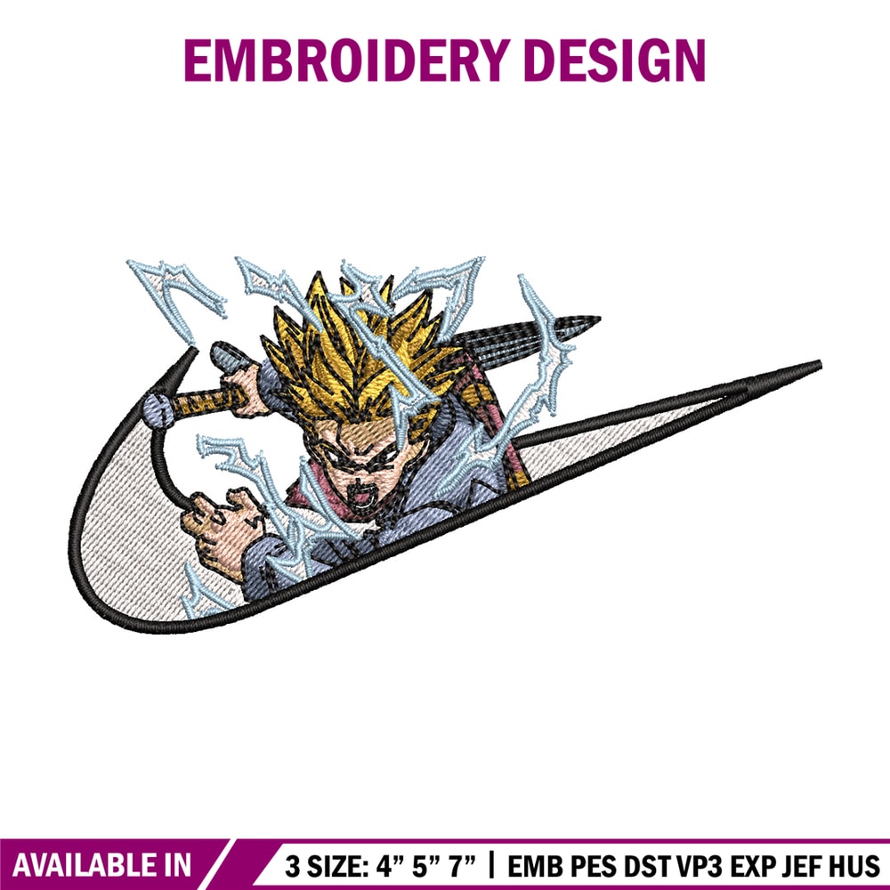 Nike x trunks embroidery design, Dragonball embroidery, Nike design, Embroidery shirt, Embroidery file, Digital download.jpg