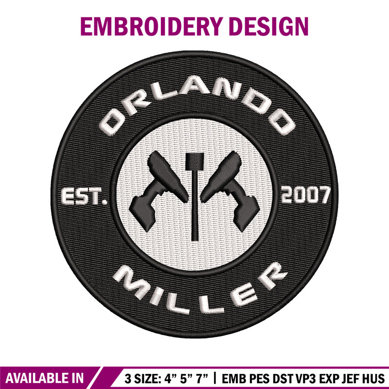 Orlando Miller Installations embroidery design, logo embroidery, logo design, embroidery file, Digital download..jpg