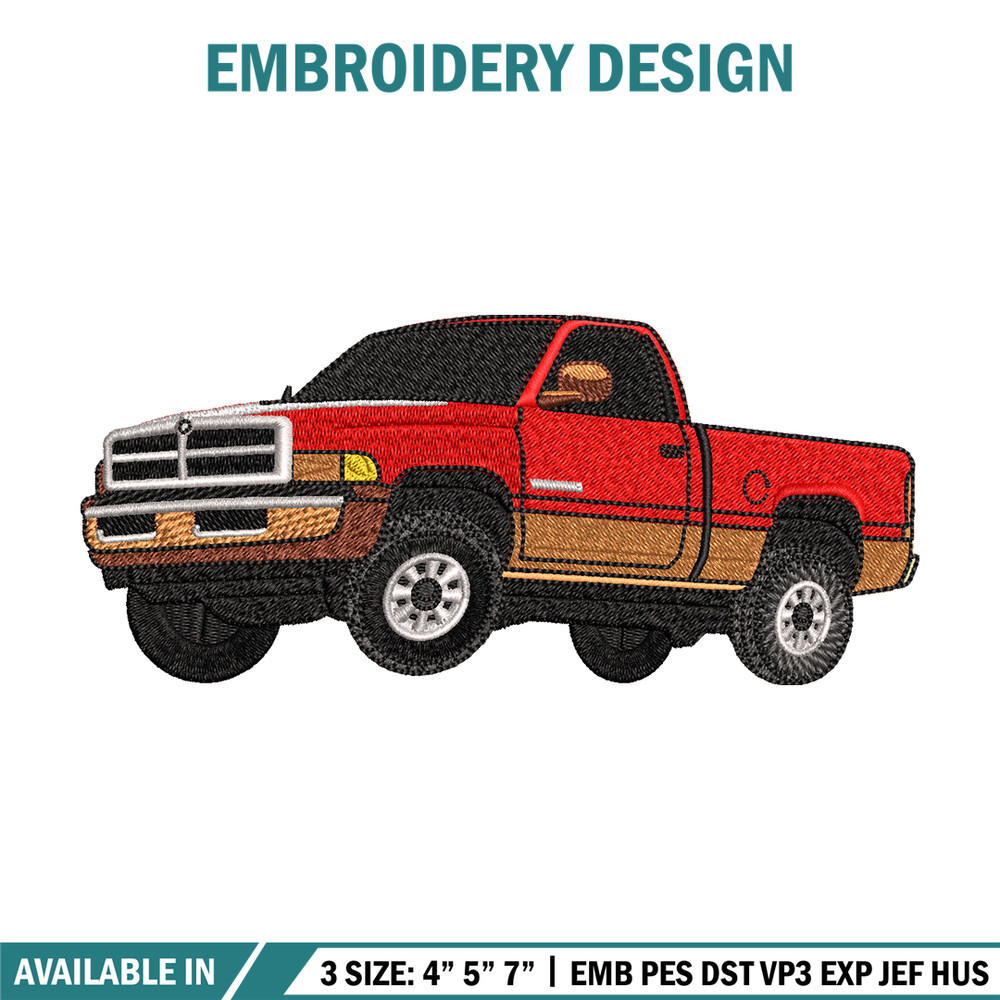 Pickup truck red embroidery design, Pickup truck embroidery, logo design, logo shirt, Embroidery shirt, Instant download.jpg
