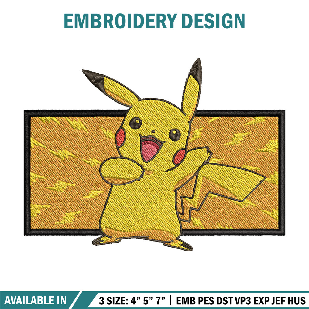 Pikachu box embroidery design, Pokemon embroidery, Anime design, Embroidery file, Digital download, Embroidery shirt.jpg