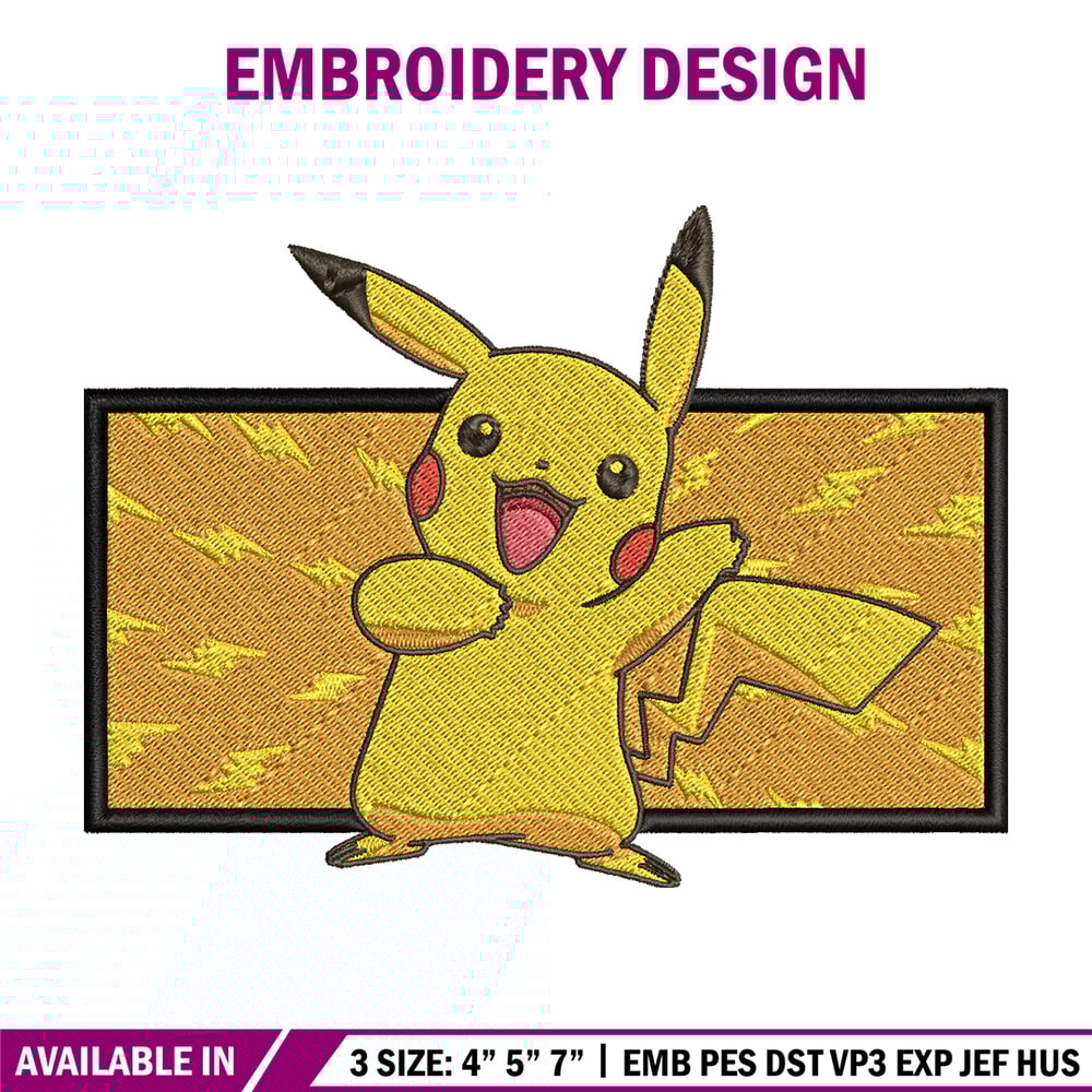 Pikachu box embroidery design, Pokemon embroidery, Anime design, Embroidery file, Digital download, Embroidery shirt.jpg