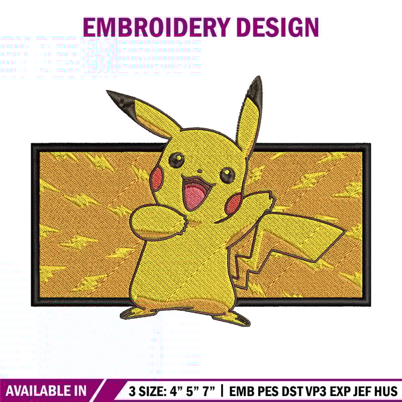 Pikachu box embroidery design, Pokemon embroidery, Anime design, Embroidery file, Digital download, Embroidery shirt.jpg