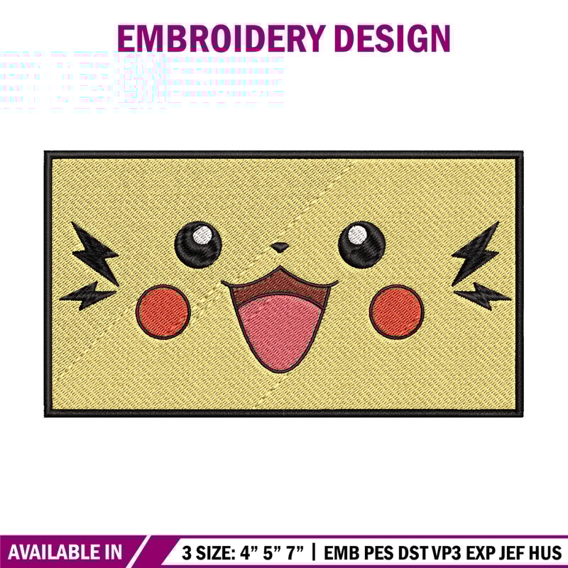 Pikachu frame embroidery design, Pokemon embroidery, Anime design, Embroidery file, Digital download, Embroidery shirt.jpg