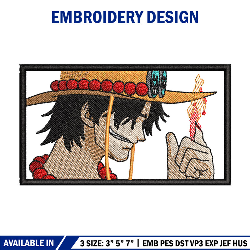 Portgas d ace embroidery design, One piece embroidery, Embroidery shirt, Embroidery file, Anime design, Digital download.jpg