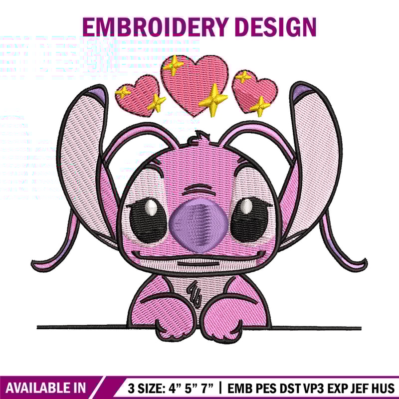 Pink stitch embroidery design, Stitch embroidery, Emb design, Embroidery shirt, Embroidery file, Digital download.jpg