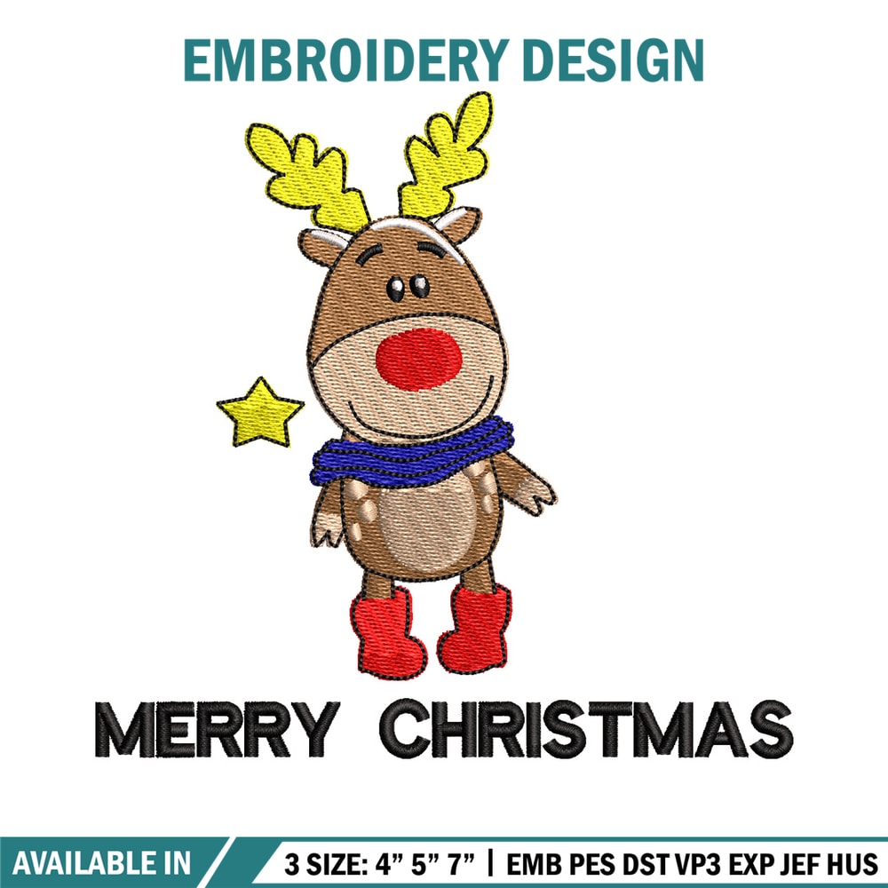 Reindeer embroidery design, Chrismas embroidery, Embroidery file, Embroidery shirt, Emb design,Digital download.jpg
