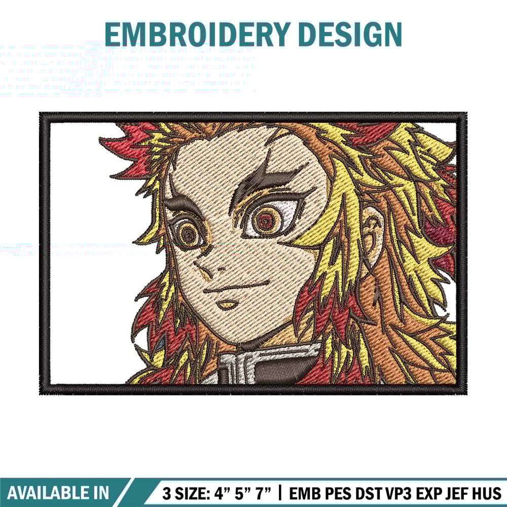 Rengoku embroidery design, Rengoku embroidery, Embroidery shirt, Embroidery file, Anime design, Digital download.jpg