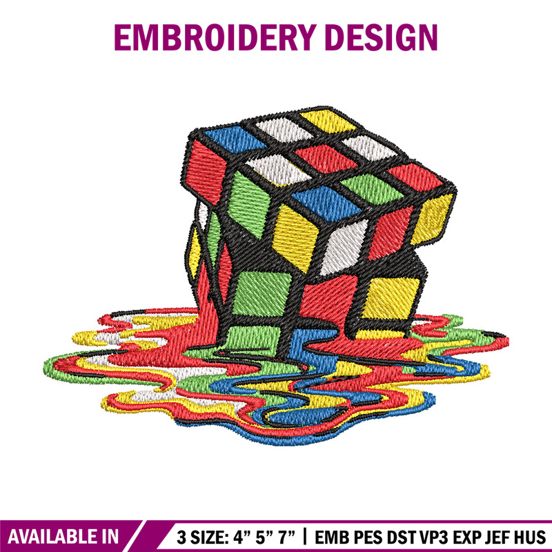 Rubik cube embroidery design, Rubik embroidery, Anime design, Embroidery file, Embroidery shirt, Digital download.jpg