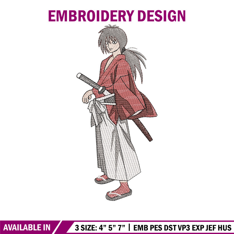 Rurouni Kenshin embroidery design, Rurouni Kenshin embroidery, logo design, Embroidery shirt, Instant download.jpg