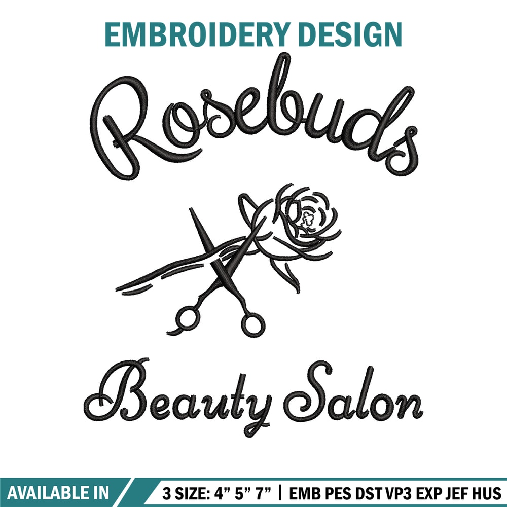Rosebudes embroidery design, Beauty salon embroidery, Emb design, Embroidery shirt, Embroidery file, Digital download.jpg