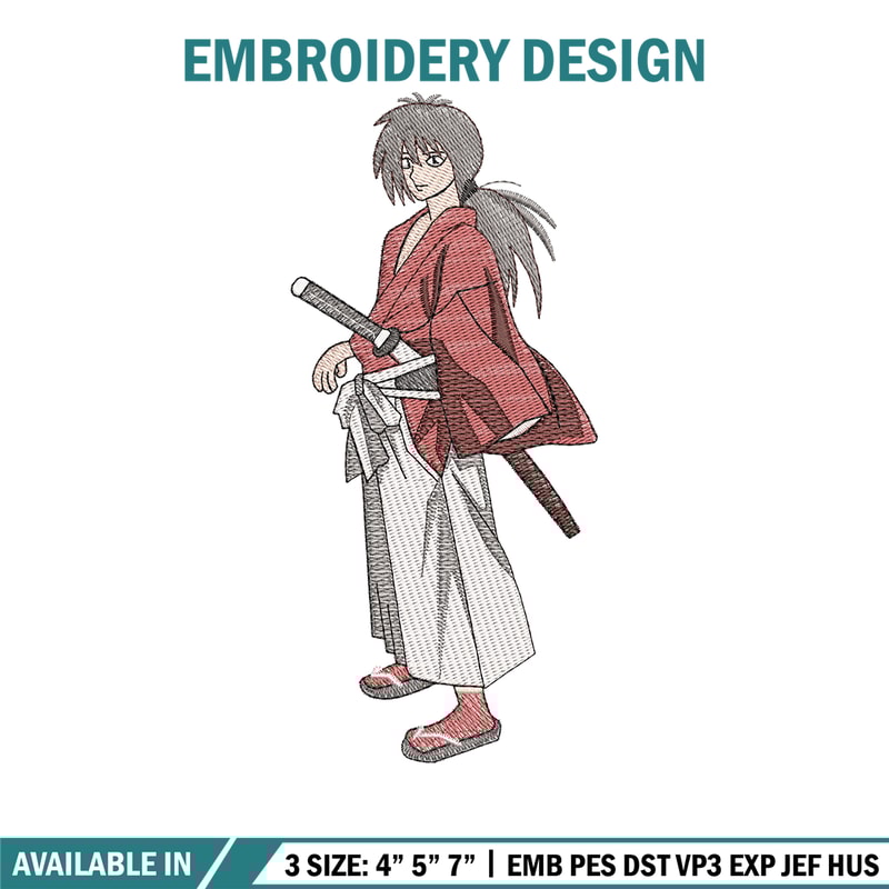 Rurouni Kenshin embroidery design, Rurouni Kenshin embroidery, logo design, Embroidery shirt, Instant download.jpg